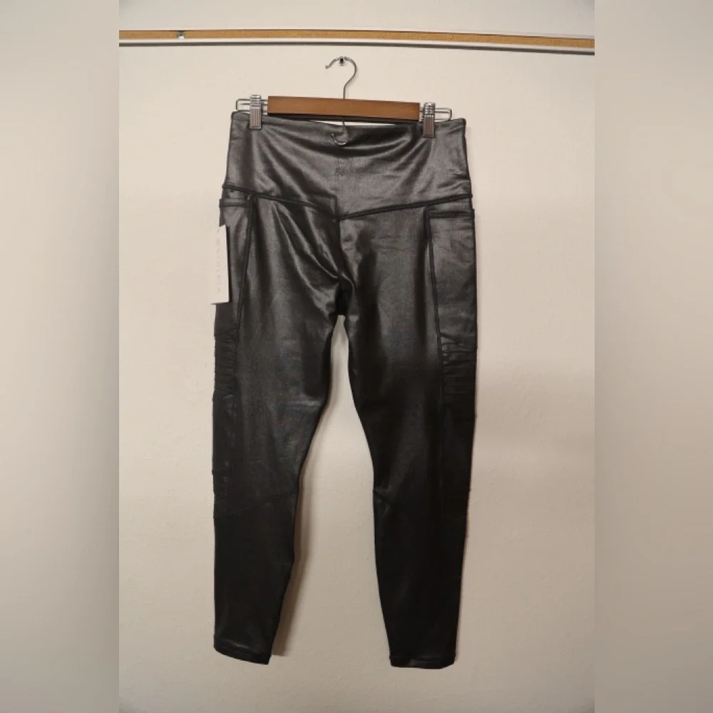 Athleta Inclination Shimmer Moto Tight NWT Black Size M High Rise Leggings - Picture 2 of 6
